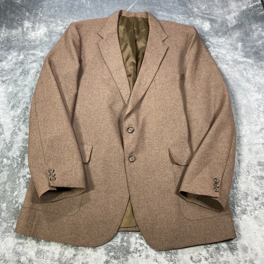 Vintage Levis Action Blazer Jacket Men 46L Brown 80s Classic Ivy Sport Coat Suit